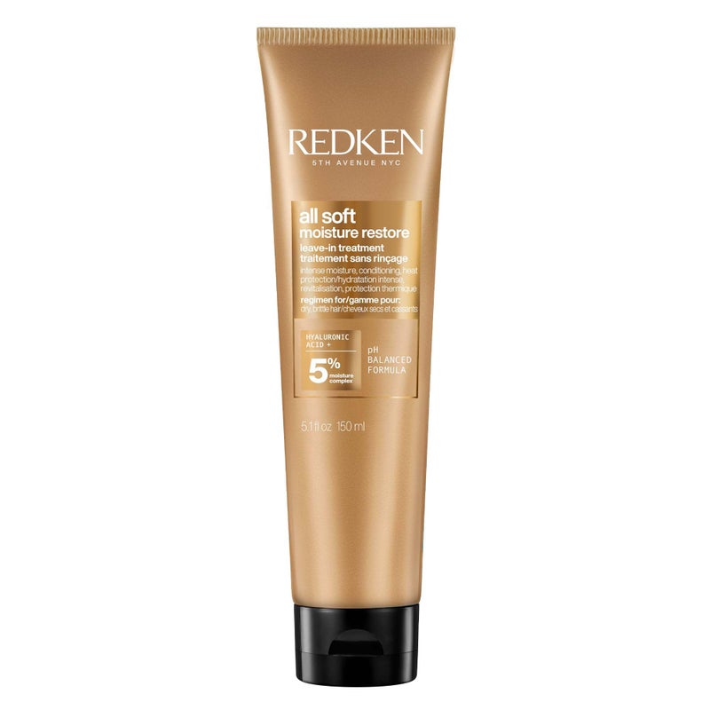 Redken All Soft Moisture Restore Leave-In Treatment | With Hyaluronic Acid and Argan Oil| Hair Treatment for Dry and Brittle Hair | Humidity and Heat Protection | Anti-Frizz | For Soft and Smooth Hair - Image 1