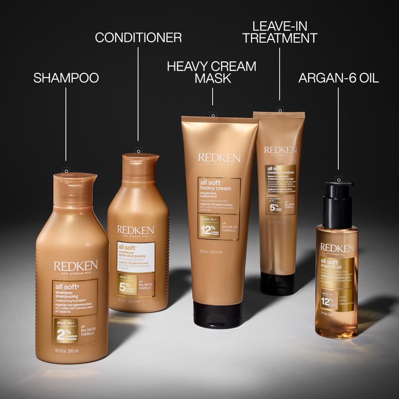 Redken All Soft Moisture Restore Leave-In Treatment | With Hyaluronic Acid and Argan Oil| Hair Treatment for Dry and Brittle Hair | Humidity and Heat Protection | Anti-Frizz | For Soft and Smooth Hair - Image 5