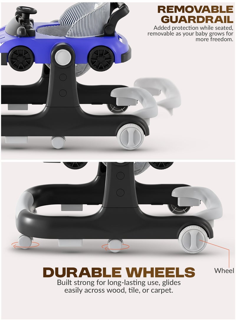 BAYBEE 2 IN 1 Baby Walker for Kids with 2 Position Adjustable Height | Push Walker for Baby with Wheel Lock, Musical Bar, Push Handle Toddler Activity Walker | Kids Walker for Baby Boys Girls 6 to 24 Months (Purple) - Image 5