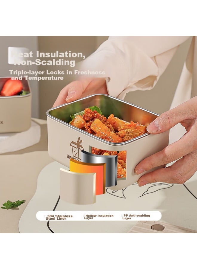 GRASEY Guangyi 304 Stainless Steel Lunch Box, Microwave-safe, Large Capacity Bento Box For Students And Office Workers, 4 Compartments + Bag, Gy7289 - Image 4
