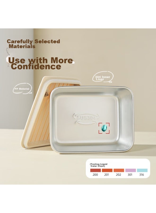GRASEY Guangyi 304 Stainless Steel Lunch Box, Microwave-safe, Large Capacity Bento Box For Students And Office Workers, 4 Compartments + Bag, Gy7289 - Image 3