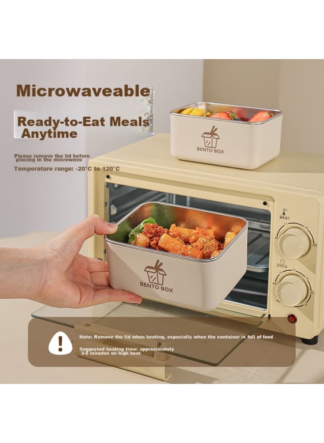 GRASEY Guangyi 304 Stainless Steel Lunch Box, Microwave-safe, Large Capacity Bento Box For Students And Office Workers, 4 Compartments + Bag, Gy7289 - Image 2