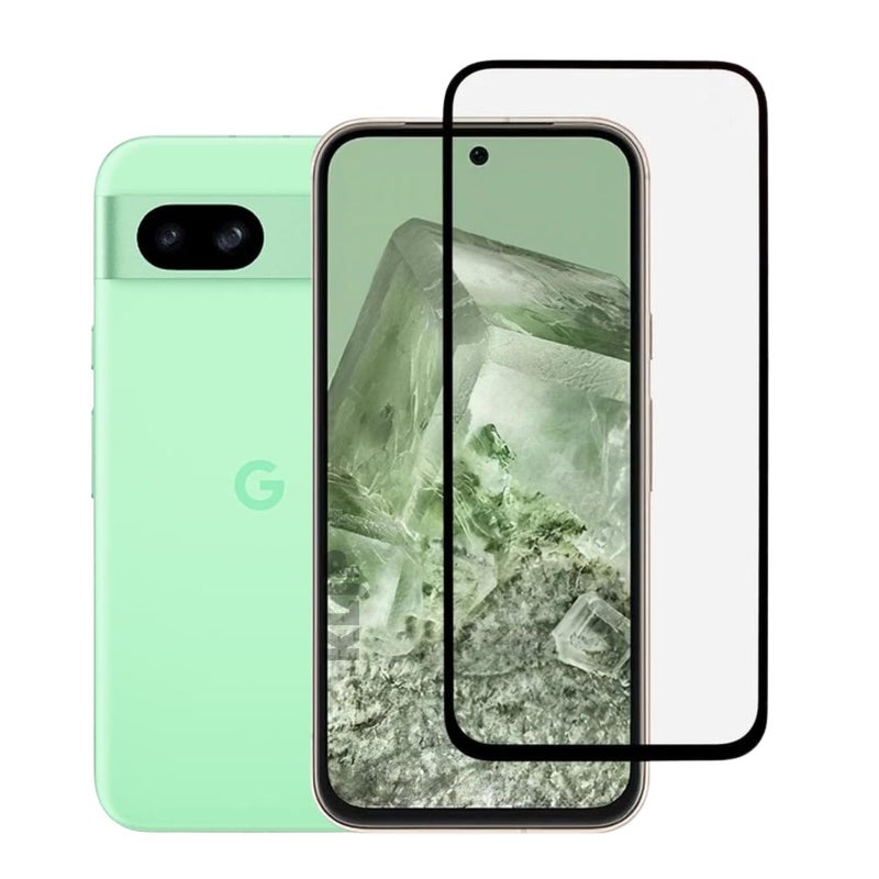 KLJP Advanced Military-Grade Gorilla Tempered Glass Screen Protector For Google Pixel 8A With Installation Kit | Edge-To-Edge Protector Coverage | Black - Image 1