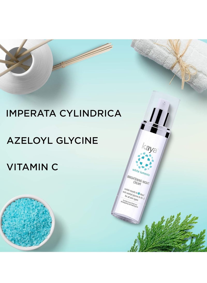 Kaya Clinic Brightening Night Cream 50ml Azelaic Acid Vitamin C Moisturizer For Visibly Brighter Soft Skin All Skin Types  50ML - Image 4