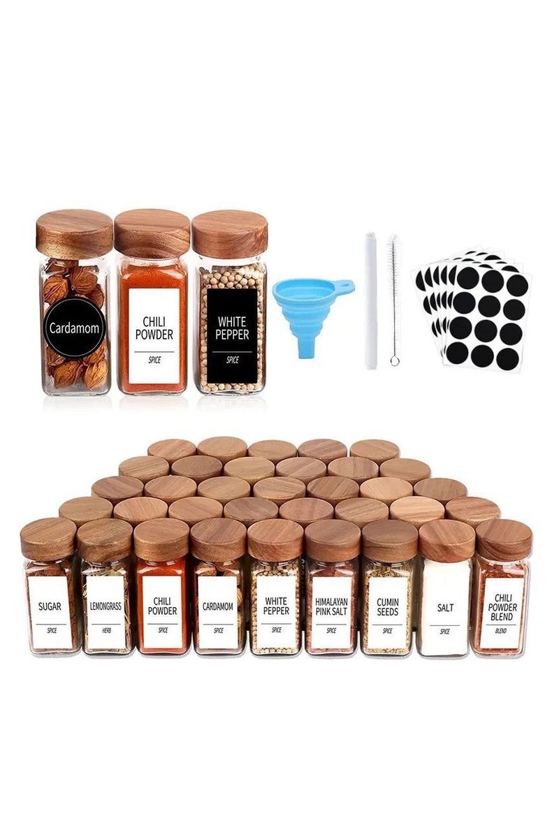 12-Piece Spice Jar Set with Labels, Cleaning Brush & Silicone Funnel  - Image 2