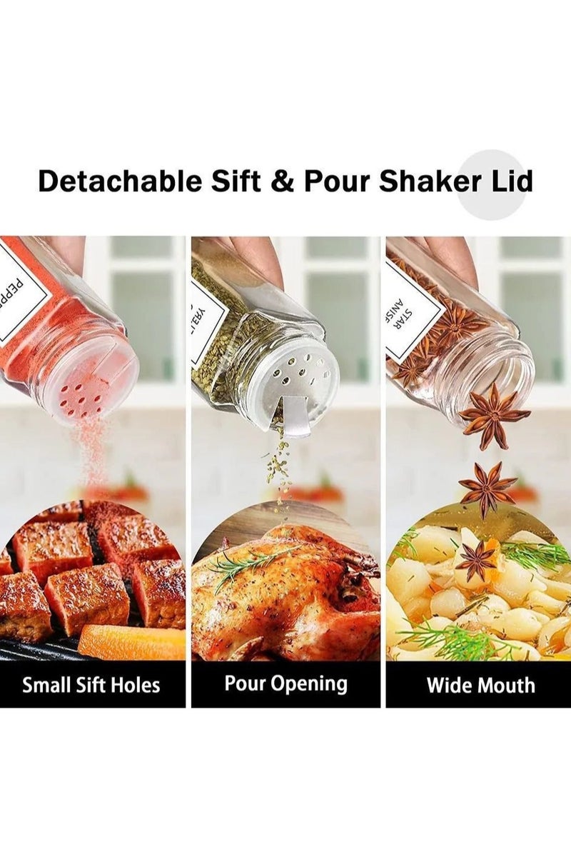 12-Piece Spice Jar Set with Labels, Cleaning Brush & Silicone Funnel  - Image 4