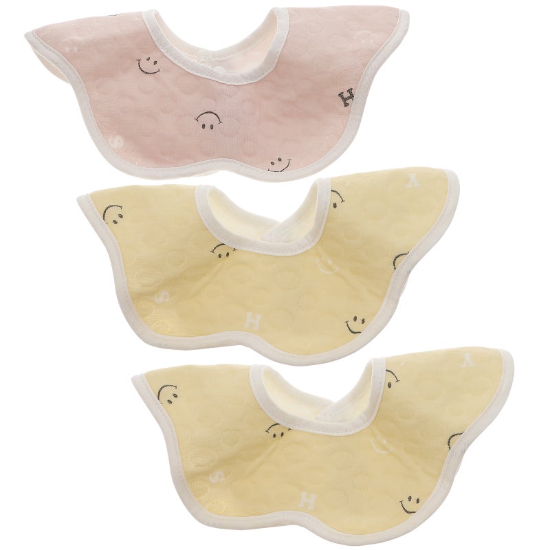 Infant Bibs Drooling Teething Period Saliva Control Square Shape 3Pcs - Image 1