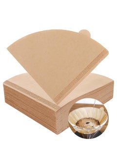 Coffee Filter Paper (100 pcs), Disposable Coffee Filter Cups, 100 Unbleached Natural Paper Filter Ears 2-4 Cups, Conical for Pour Over and Drip Coffee Makers