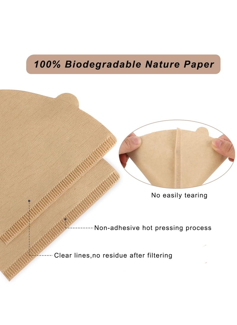 General - Coffee Filter Paper (100 pcs), Disposable Coffee Filter Cups, 100 Unbleached Natural Paper Filter Ears 2-4 Cups, Conical for Pour Over and Drip Coffee Makers - Image 1