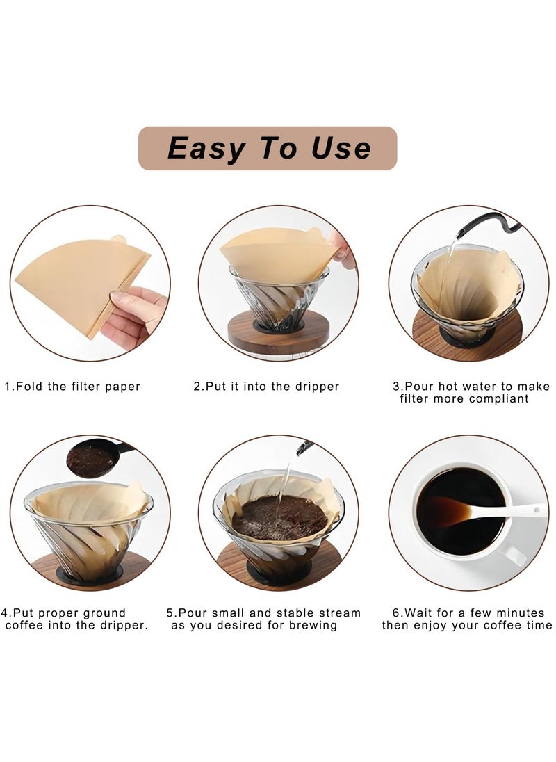 General - Coffee Filter Paper (100 pcs), Disposable Coffee Filter Cups, 100 Unbleached Natural Paper Filter Ears 2-4 Cups, Conical for Pour Over and Drip Coffee Makers - Image 1