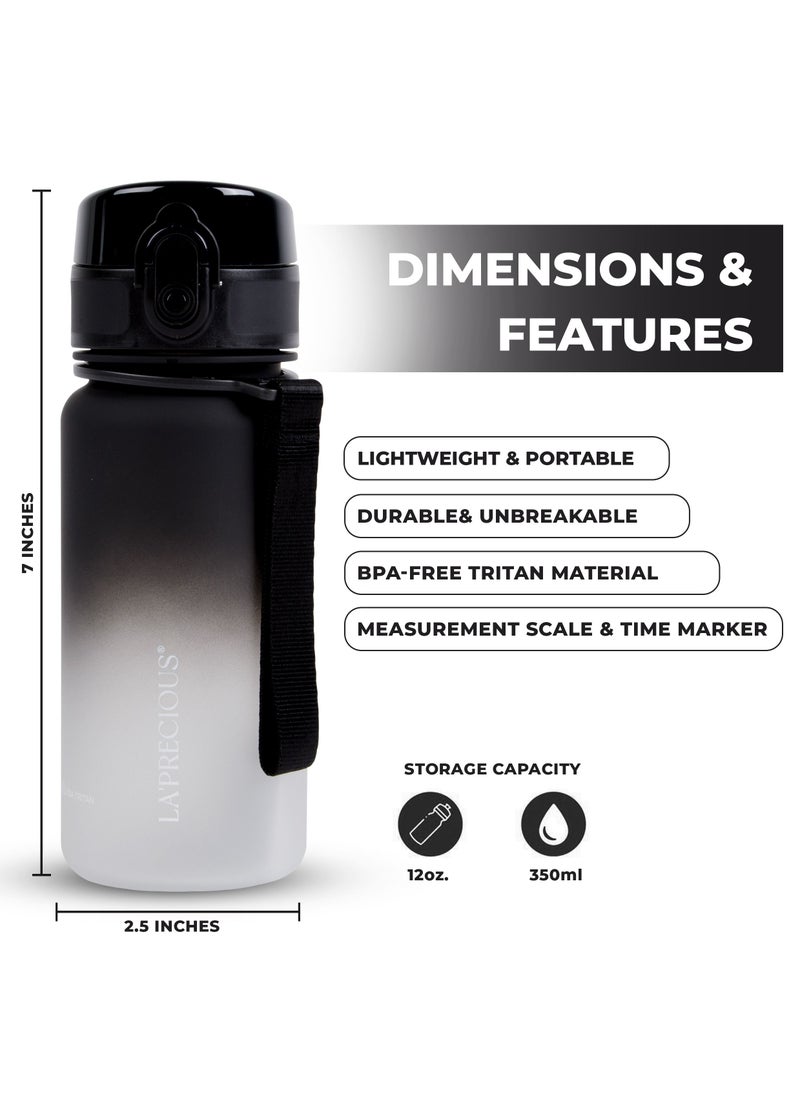 LA' PRECIOUS - 350ml Kids Water Bottle - USA Tritan Material Non-Toxic BPA Free - Fast Flow - Flip Top Leak Proof Lid and One Click Open - Image 1