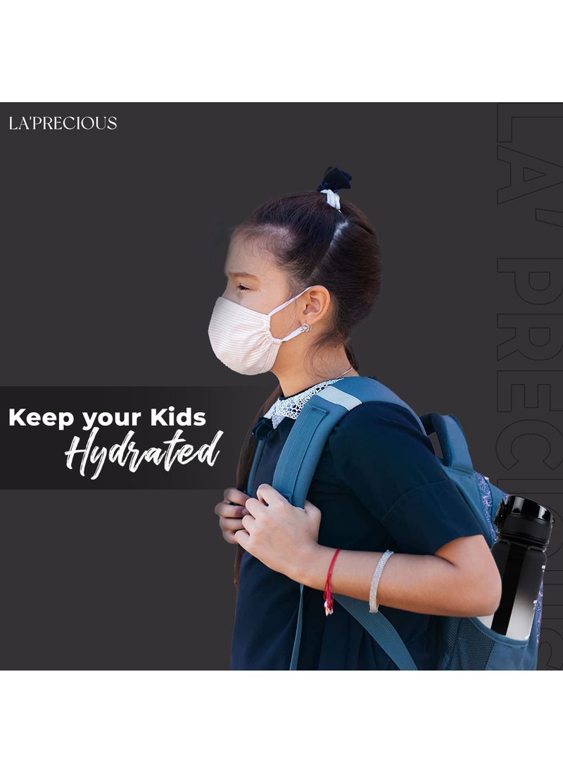 LA' PRECIOUS - 350ml Kids Water Bottle - USA Tritan Material Non-Toxic BPA Free - Fast Flow - Flip Top Leak Proof Lid and One Click Open - Image 1