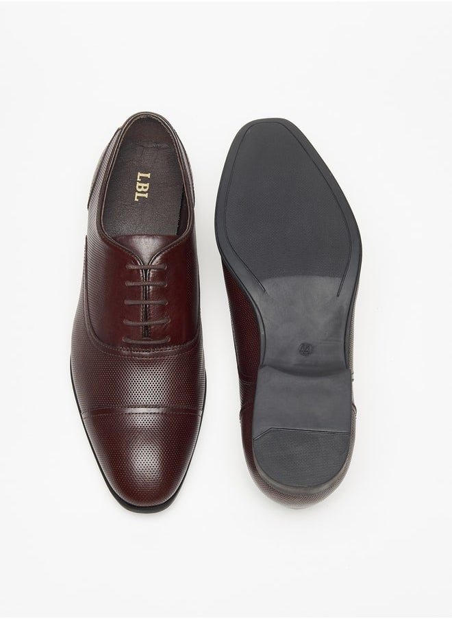 LBL by Shoexpress - Men's Textured Lace-Up Oxford Shoes - Image 1