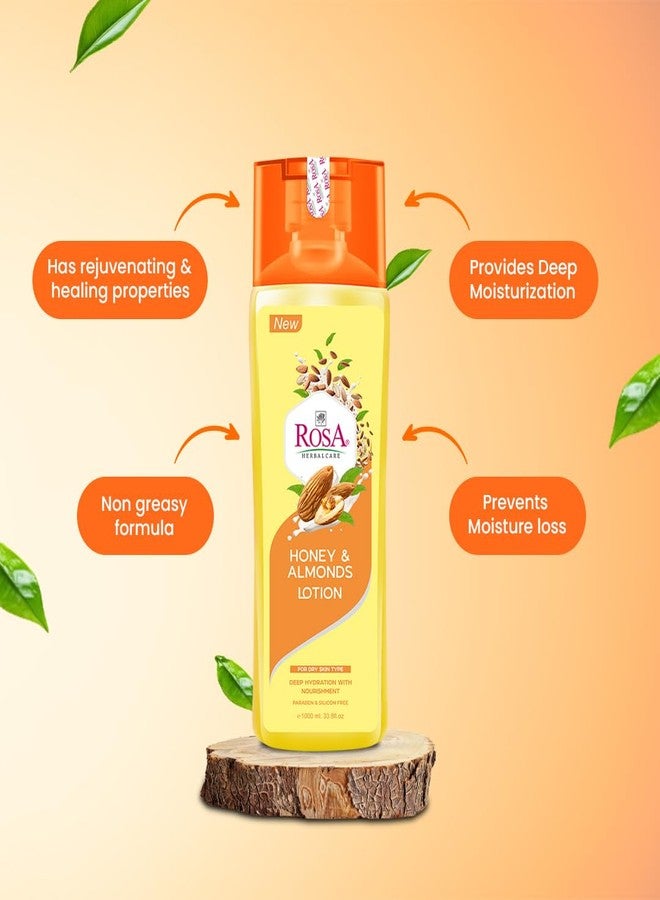ROSA Honey and Almond bady Care lotion l For Soft & Smooth Skin I Unisex, Pack of 1-1000 ml - Image 4