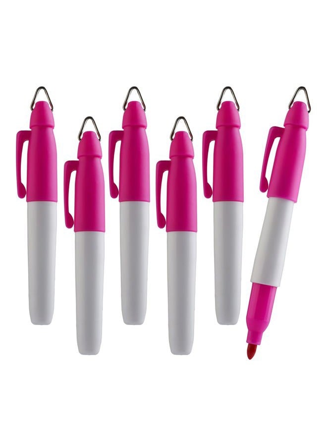 TH Golf Mini Permanent Markers | Assorted Colours | Fine Point | 6 Count (Pink) - Image 1