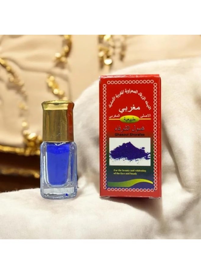 Al Kassal Blue Nila Moroccan Natural Indigo Face Mask Powder - Traditional Beauty Care Tint for Face & Hair - 100% Herbal Cosmetic - Skin Whitening & Beauty Care - 5g - Image 2