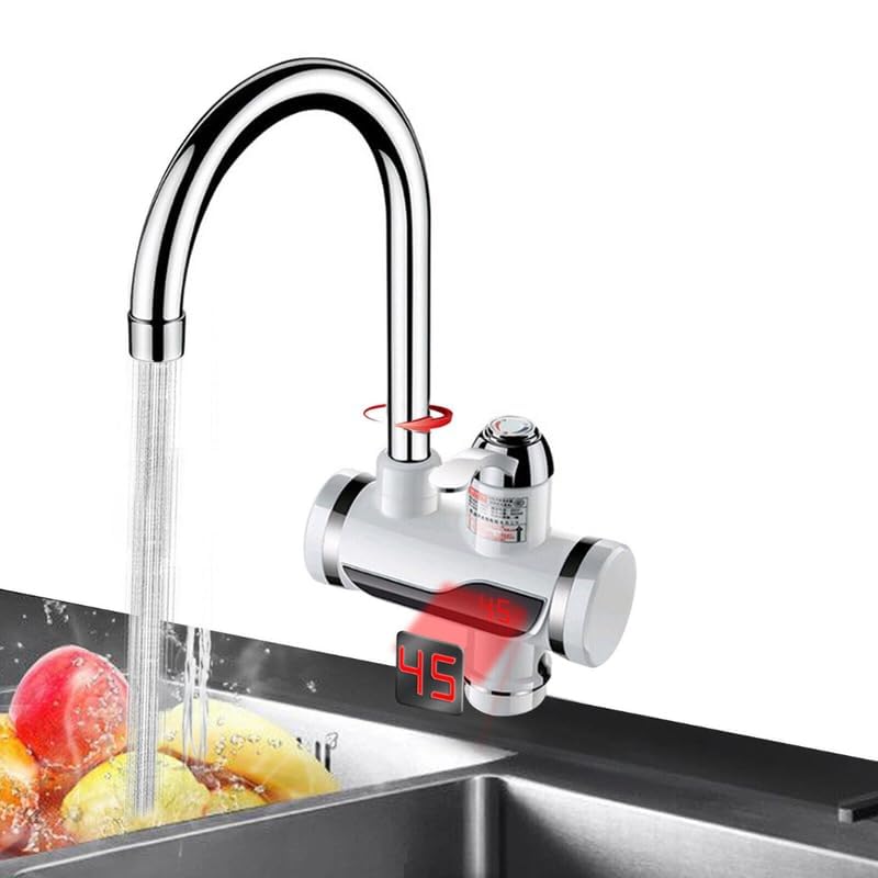 Drumstone (𝟏𝟓 𝐘𝐞𝐚𝐫𝐬 𝐰𝐚𝐫𝐫𝐚𝐧𝐭𝐲) Instant Electric Tankless Water Heater Tap – Fast Heating Hot & Cold Faucet with LED Temperature Display – Energy-Saving Geyser for Kitchen & Bathroom - Image 4