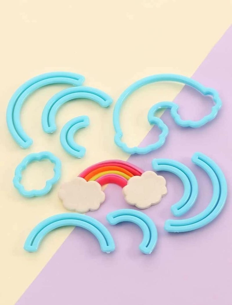 HUSAINI MART 9 Pieces Rainbow with Clouds Cookie Fondant Cutter Cake Decorating Sugarcraft Bakeware Tool Pack of 1  - Image 3