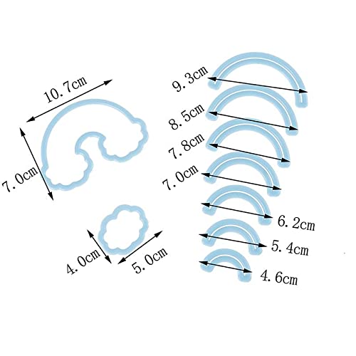 HUSAINI MART 9 Pieces Rainbow with Clouds Cookie Fondant Cutter Cake Decorating Sugarcraft Bakeware Tool Pack of 1  - Image 2