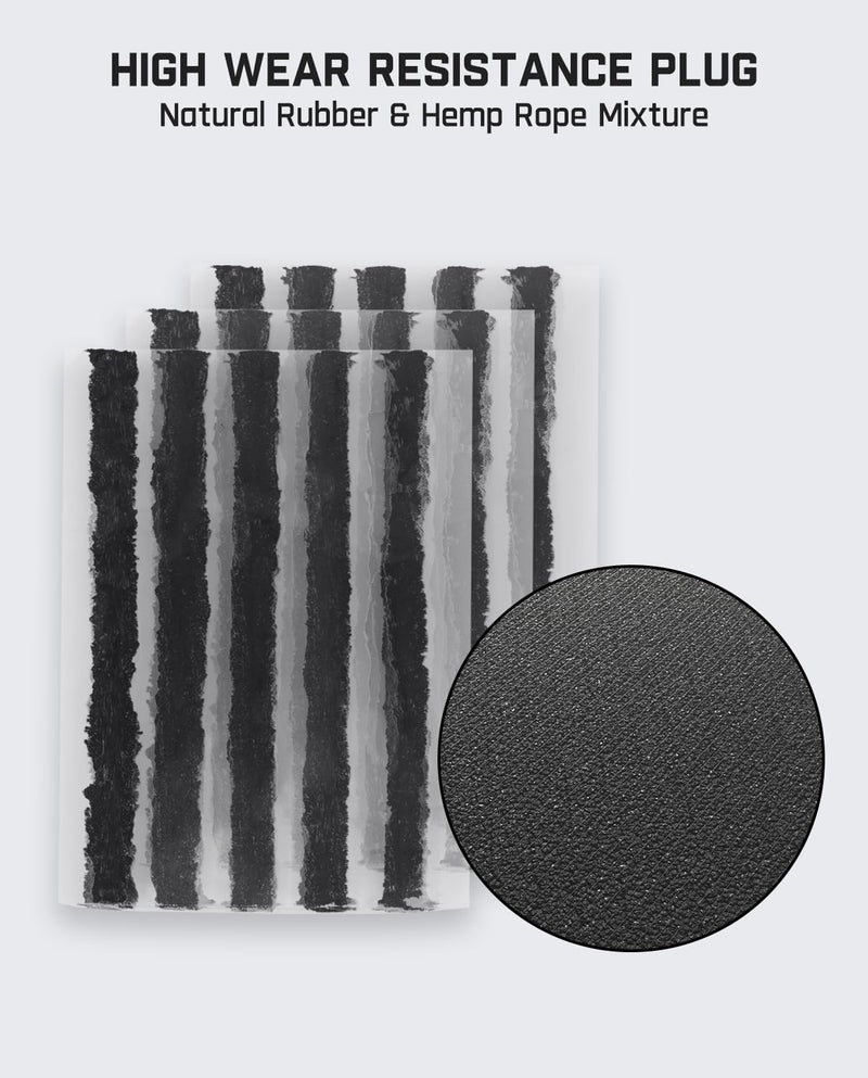 Fanttik Tire Repair Kit - 68pcs Heavy Duty Tire Plug Kit, Universal Tire Repair Tools to Fix Punctures and Plug Flats Patch Kit for car Motorcycle, Truck, ARB，ATV, Tractor, RV, SUV, Trailer - Image 4