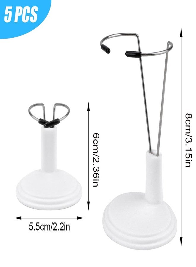 HMIEPRS 5pcs Doll Stand Display Holder, Stand Action Figure Display Rack, Doll Bracket Support Portable for Decoration Home Store Market (White) - Image 2