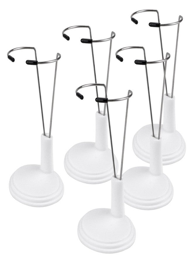 HMIEPRS 5pcs Doll Stand Display Holder, Stand Action Figure Display Rack, Doll Bracket Support Portable for Decoration Home Store Market (White) - Image 1