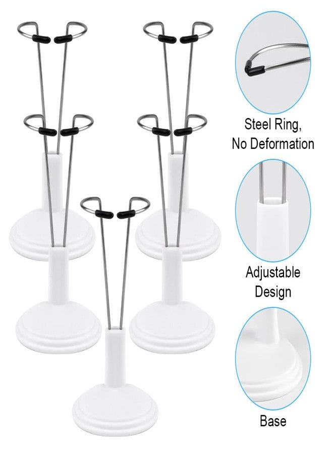HMIEPRS 5pcs Doll Stand Display Holder, Stand Action Figure Display Rack, Doll Bracket Support Portable for Decoration Home Store Market (White) - Image 3