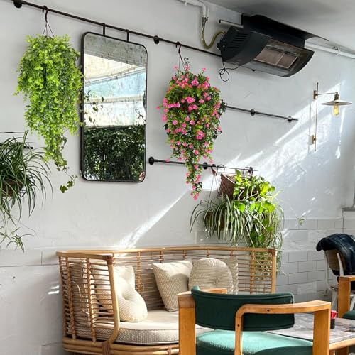 WYTE ORIGIN 2Pcs Artificial Hanging Plants Fern Vine - Fake Ivy Leaves Decoration for Indoors & Outdoors, Faux Foliage Greenery Decor for Living Room, Balcony, Garden, Bedroom (2Pcs) (Green-h) - Image 4