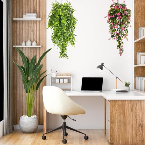 WYTE ORIGIN 2Pcs Artificial Hanging Plants Fern Vine - Fake Ivy Leaves Decoration for Indoors & Outdoors, Faux Foliage Greenery Decor for Living Room, Balcony, Garden, Bedroom (2Pcs) (Green-h) - Image 3