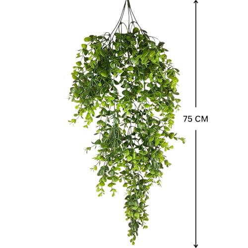 WYTE ORIGIN 2Pcs Artificial Hanging Plants Fern Vine - Fake Ivy Leaves Decoration for Indoors & Outdoors, Faux Foliage Greenery Decor for Living Room, Balcony, Garden, Bedroom (2Pcs) (Green-h) - Image 2