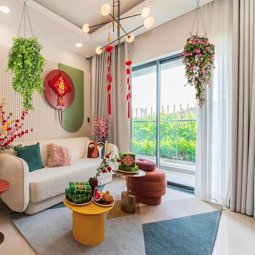 WYTE ORIGIN 2Pcs Artificial Hanging Plants Fern Vine - Fake Ivy Leaves Decoration for Indoors & Outdoors, Faux Foliage Greenery Decor for Living Room, Balcony, Garden, Bedroom (2Pcs) (Green-h) - Image 5