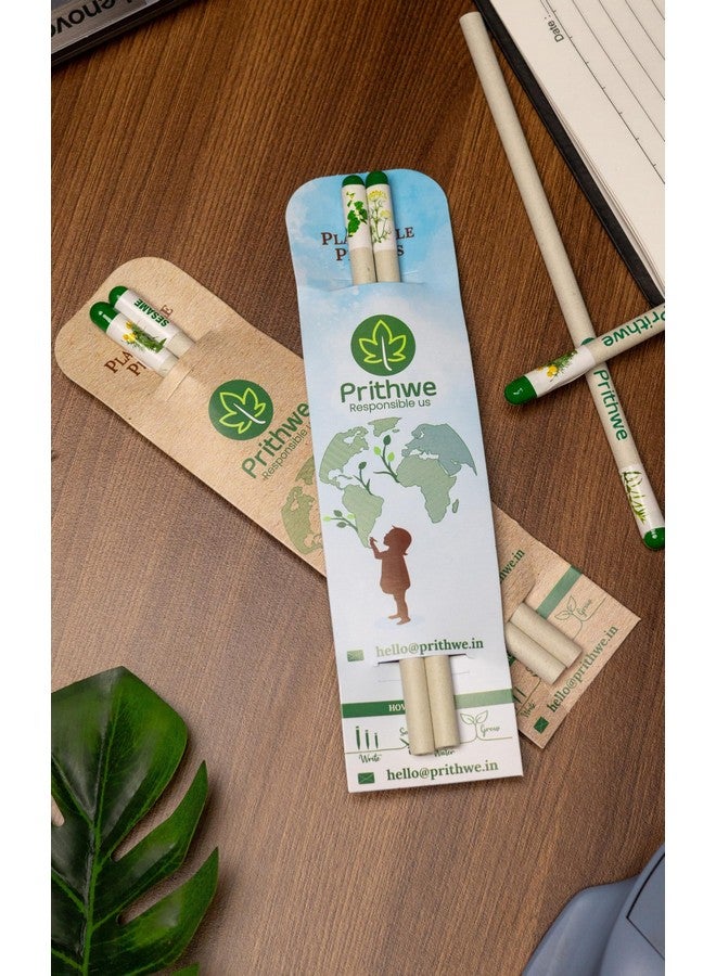 Prithwe Ecofriendly Plantable Seed Black Pencils Corporate Gift Pack - Pack Of 20 Pencils (2 X 10 Sleeves) - Image 2