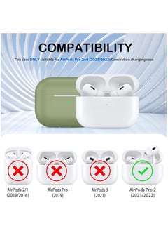 wexon Protective Shockproof Silicone Case Cover for Apple AirPods pro 2 Generation ArmyGreen  - Image 3