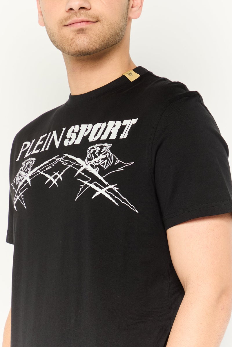 PHILIPP PLEIN Plein Sport Men Sportswear Fit Short Sleeves Outdoor T-Shirt, Black - Image 3