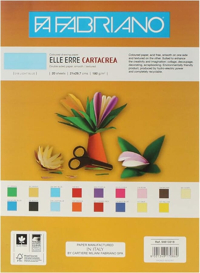 Fabriano Elle Erre Drawing Papers Elle Erre, 21x29.7 Cm - Light Blue