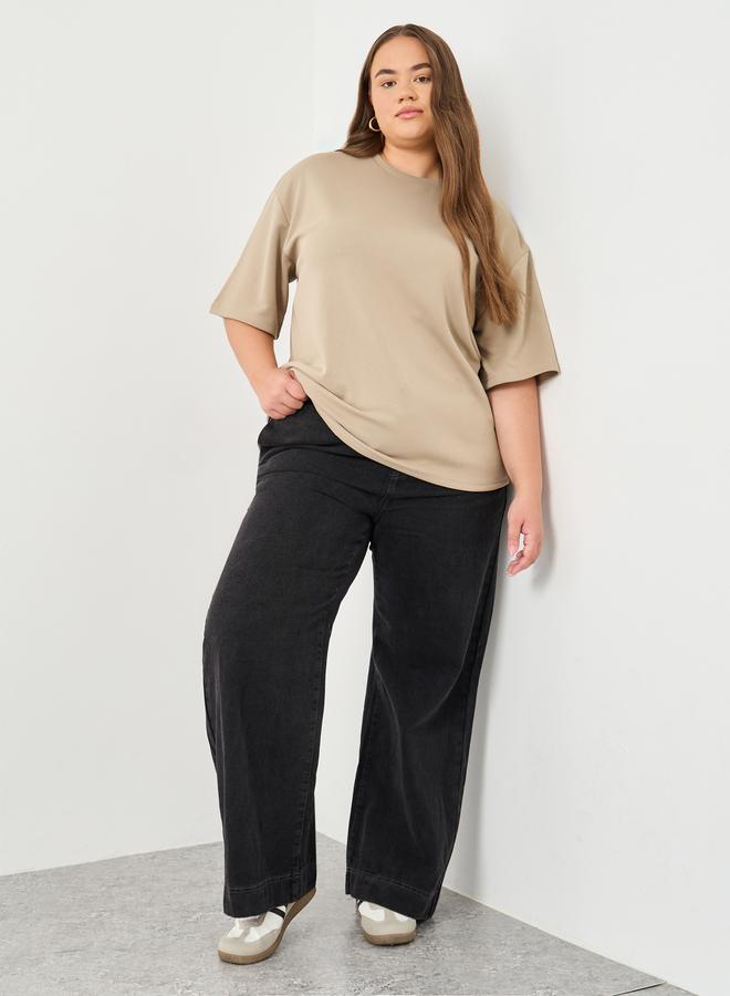 ستايلي جينز ستايلي بلس واسع الساق برباط - Image 1