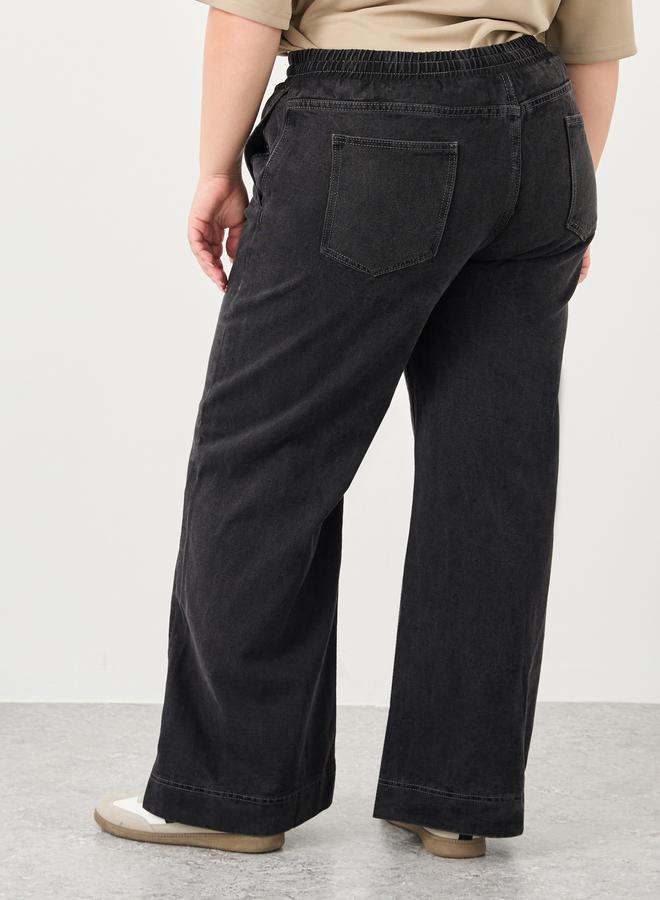 ستايلي جينز ستايلي بلس واسع الساق برباط - Image 4