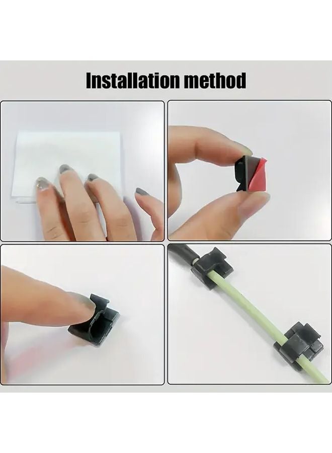 30pcs Black Adhesive Cable Clips Strong Cable Management For Car Office Home - Image 3