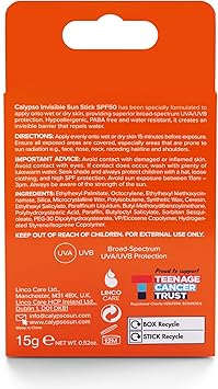 Calypso Invisible Sun Stick SPF50 Sun Protection for Wet and Dry Skin 15g - Image 3