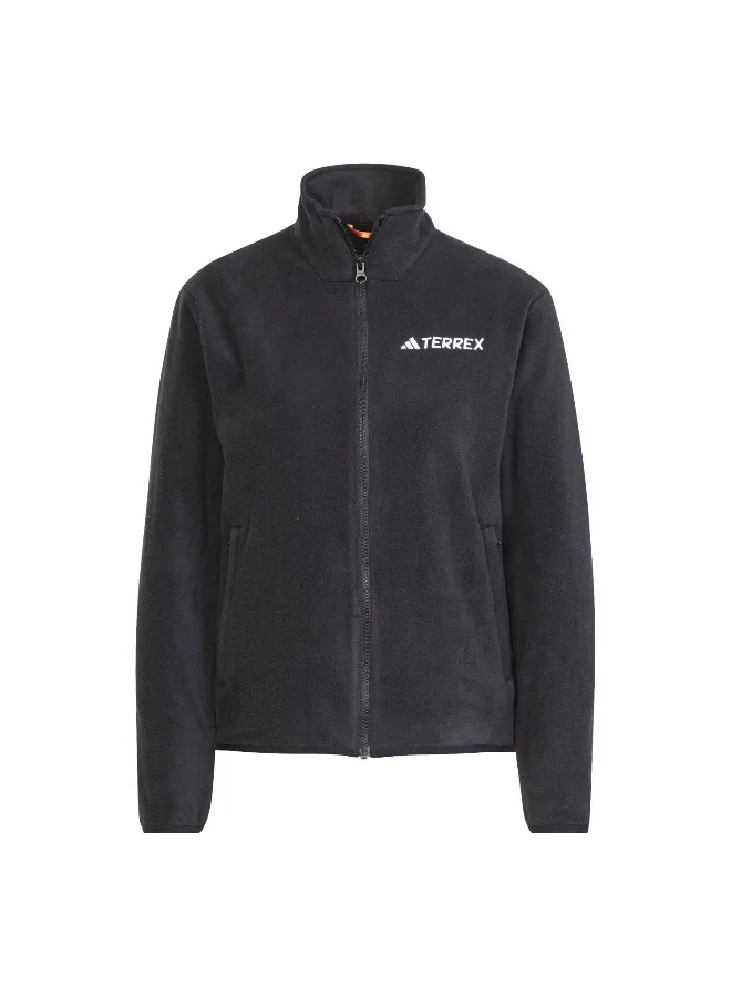 adidas Adidas W Mt Ess Fz Fl Black Polarfleece-Full Zip Polarfleece Apparel For Women