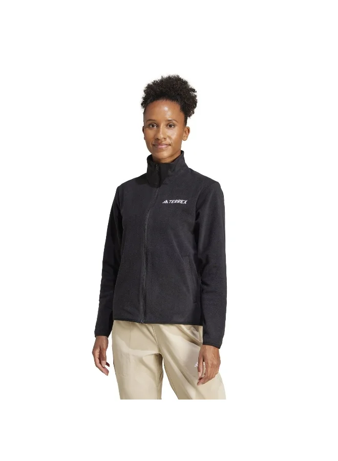 adidas Adidas W Mt Ess Fz Fl Black Polarfleece-Full Zip Polarfleece Apparel For Women