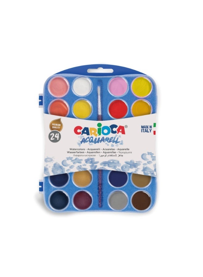 Carioca Watercolor Stones 24 Colors Aquarelle + brush - Image 1