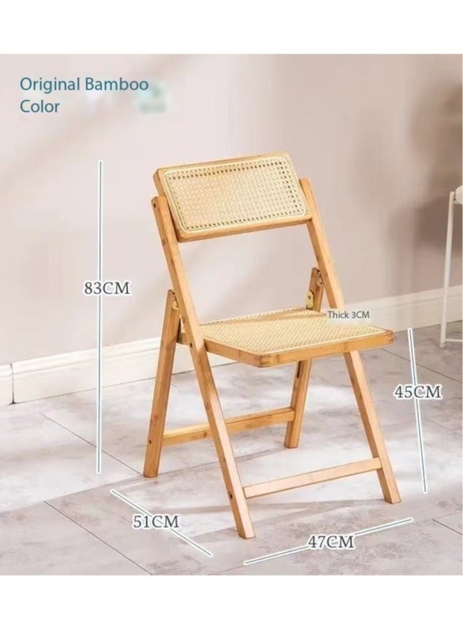Modern Solid Wood Vintage Rattan Dining Chair with Armrest for Dining table Living Room 47x51x83 cm