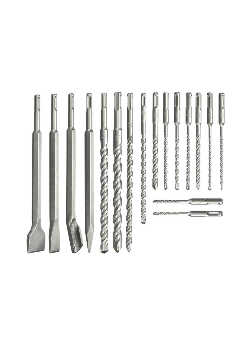 17 in 1 Drill Bits Chisel SDS Plus Rotary Hammer Bits Set For Bosch Hilti Plus