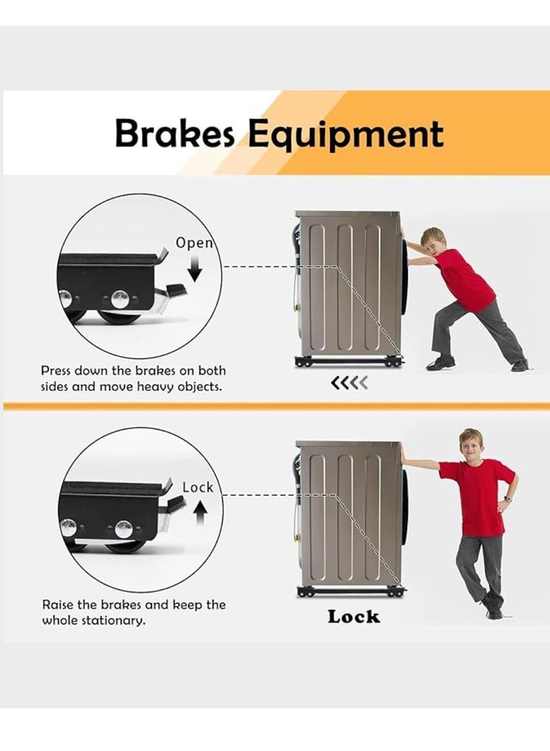 ELTRAZONE Heavy Duty Adjustable Furniture Mover Appliance Base Moving Roller For Home Furniture Dolly Mobile Roller, Extendable Appliance Rollers For Appliances With Wheels And Anti-Skid Pad With Brake - Image 4