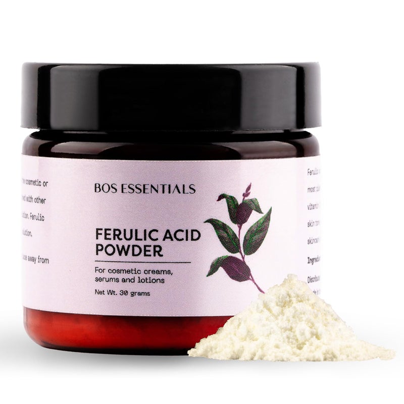Bos Essentials Pure Ferulic Acid Powder | Stabilizes Vitamin C | for use in DIY Creams and serums - Image 2