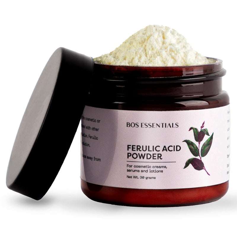 Bos Essentials Pure Ferulic Acid Powder | Stabilizes Vitamin C | for use in DIY Creams and serums - Image 1