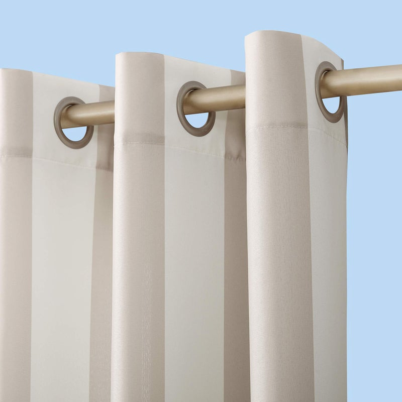 Sun Zero Valencia Cabana Stripe Indoor/Outdoor UV Protectant Energy Efficient Grommet Curtain Panel - Image 2