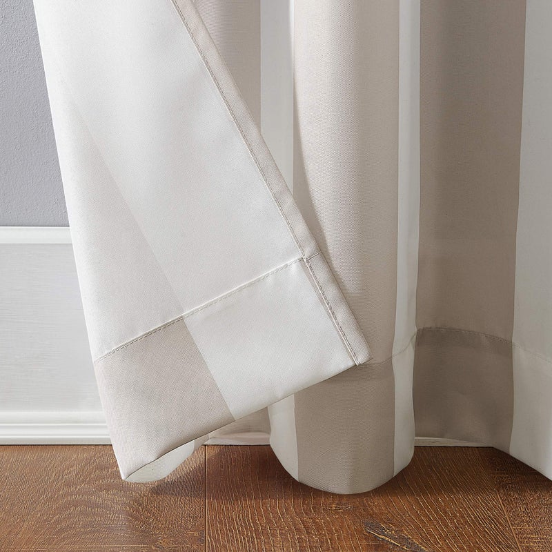 Sun Zero Valencia Cabana Stripe Indoor/Outdoor UV Protectant Energy Efficient Grommet Curtain Panel - Image 3