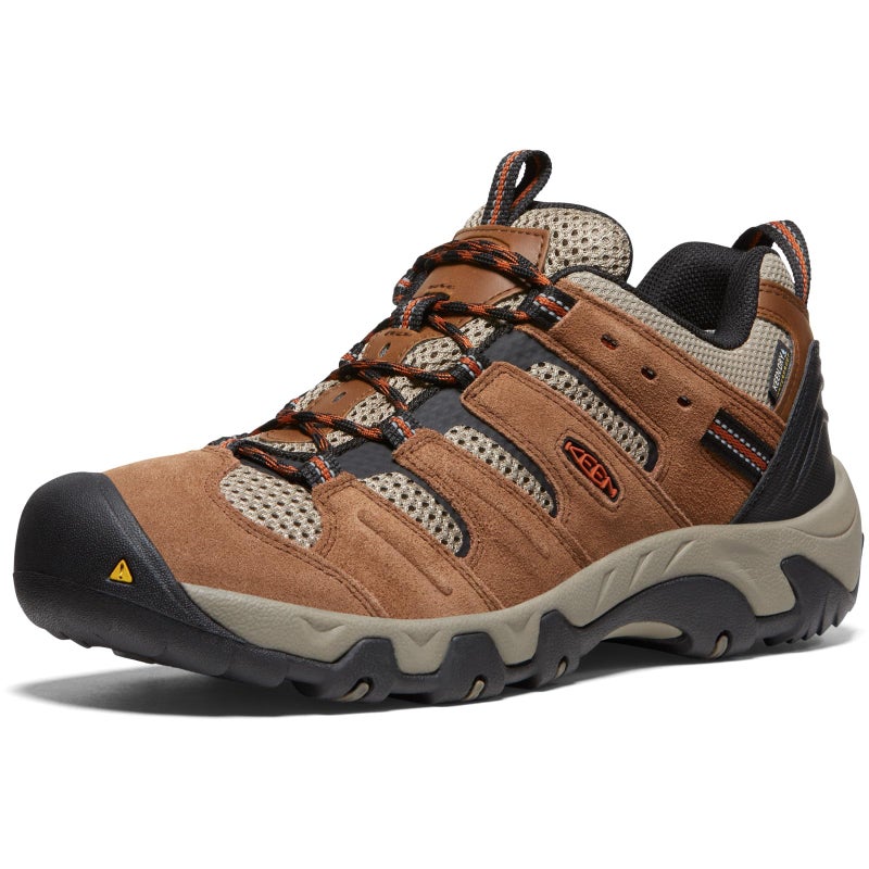 KEEN Men's Headout Low Height Waterproof All Terrain Hiking Shoes, Bison/Fossil Orange, 10 - Image 1
